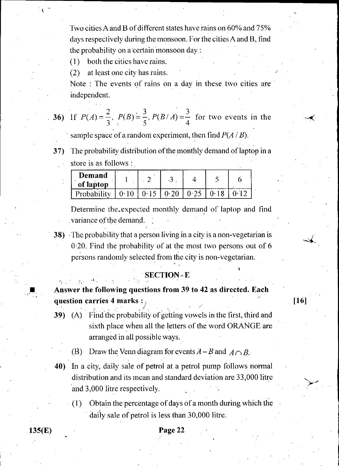 Gujarat Board Class 12th Question Paper March 2019: 135 (GHE) - Page 22