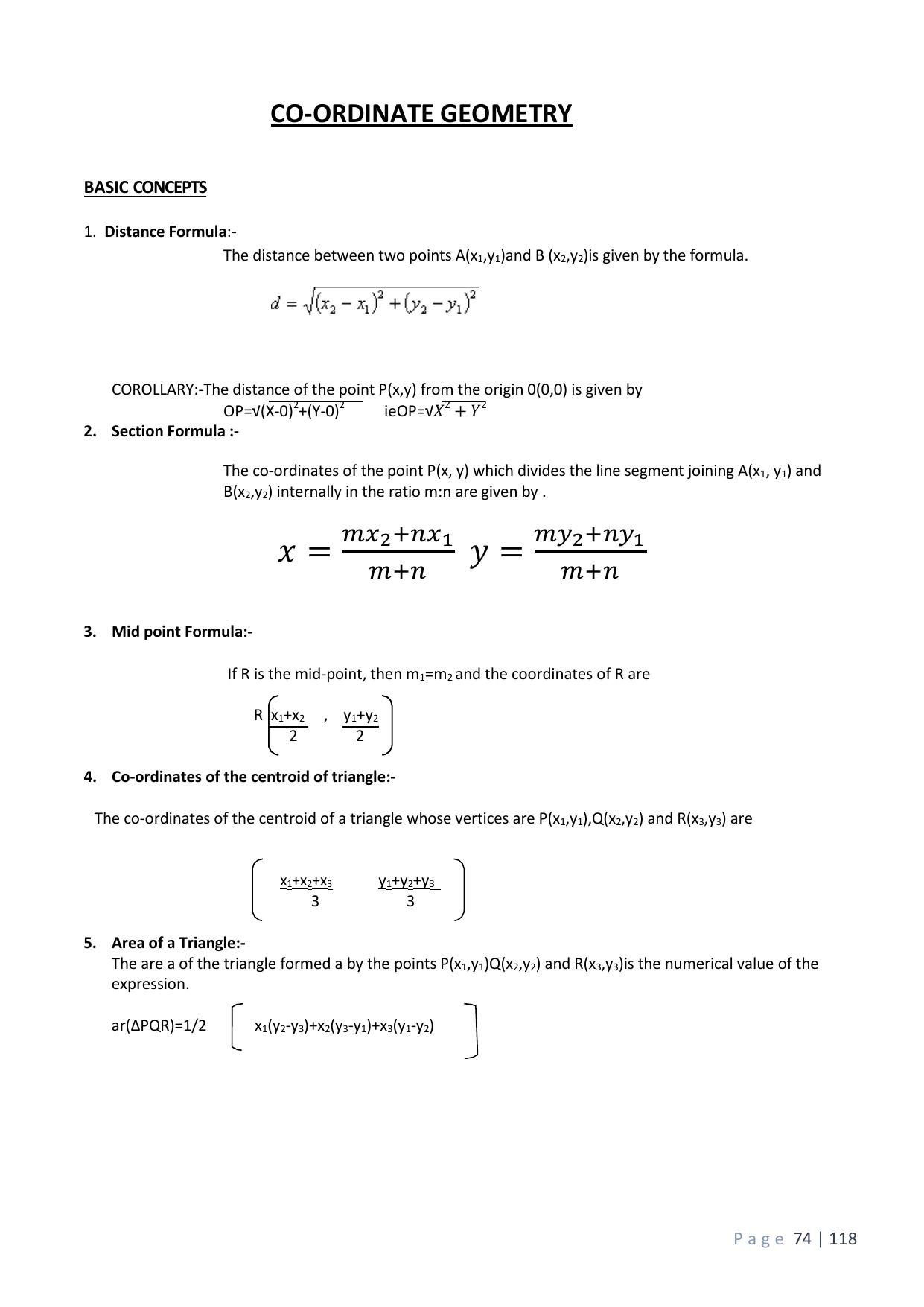 CBSE Worksheets for Class 10 Maths Coordinate Geometry Assignment 7 - Page 1