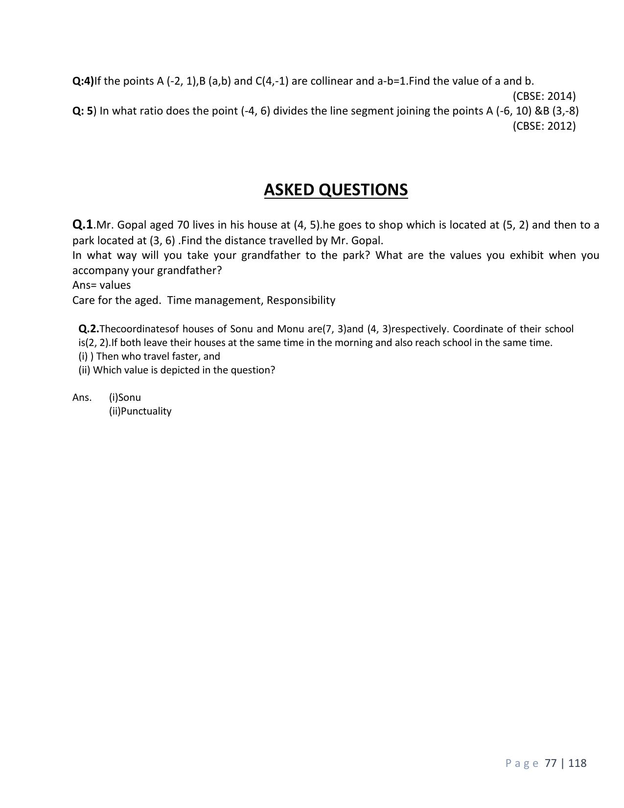 CBSE Worksheets for Class 10 Maths Coordinate Geometry Assignment 7 - Page 4