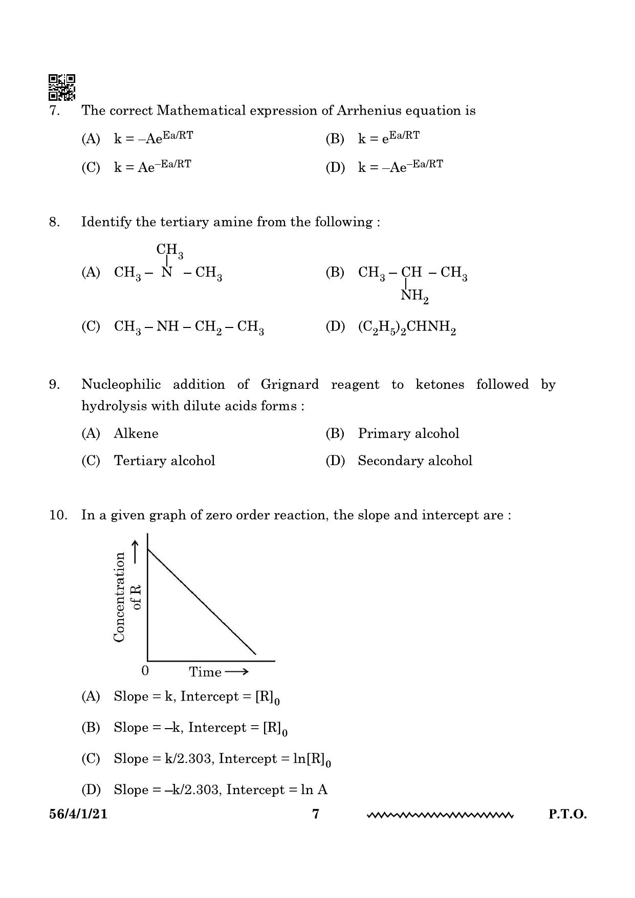 CBSE Class 12 56-4-1 Chemistry 2024 Question Paper - Page 7