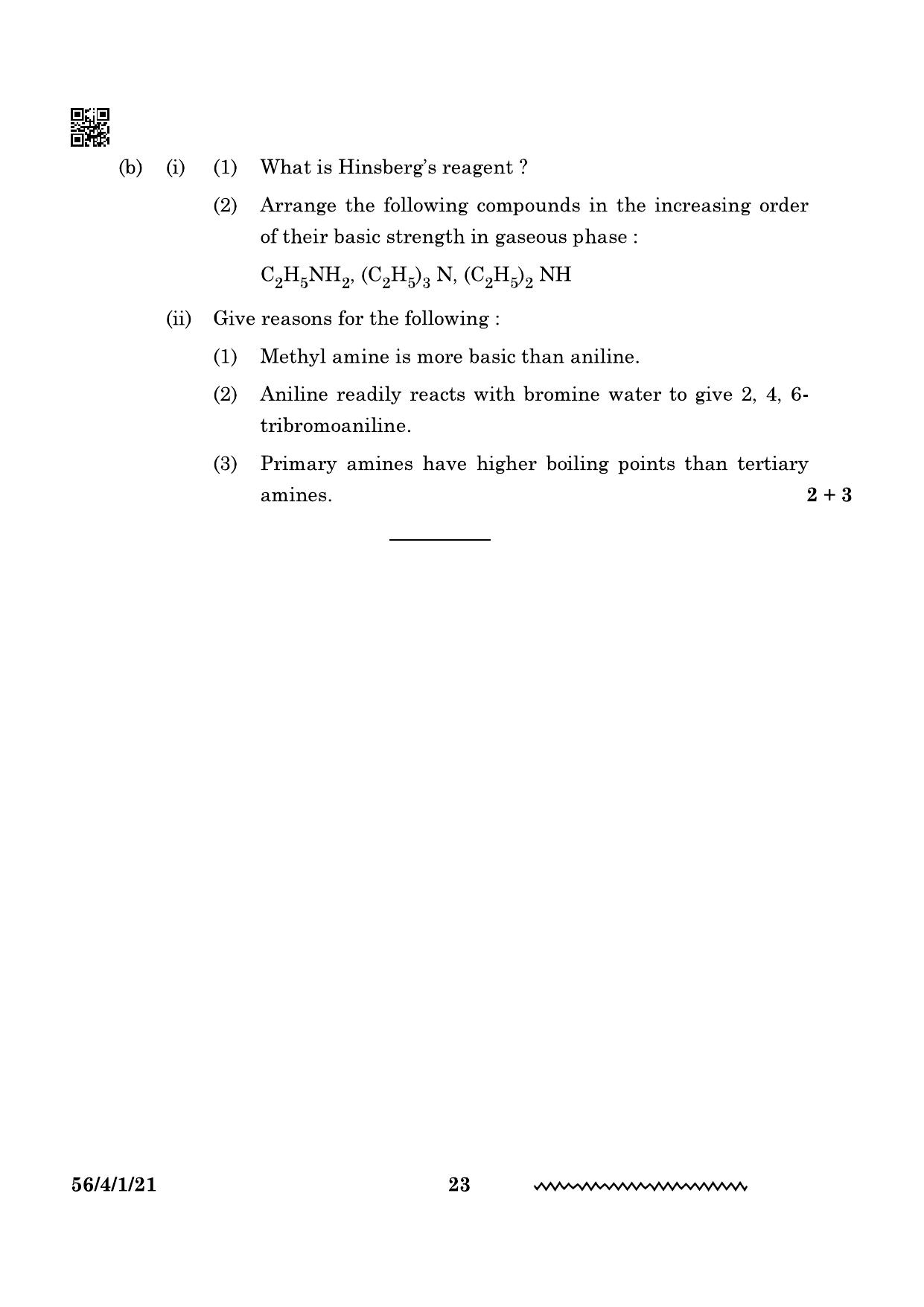 CBSE Class 12 56-4-1 Chemistry 2024 Question Paper - Page 23