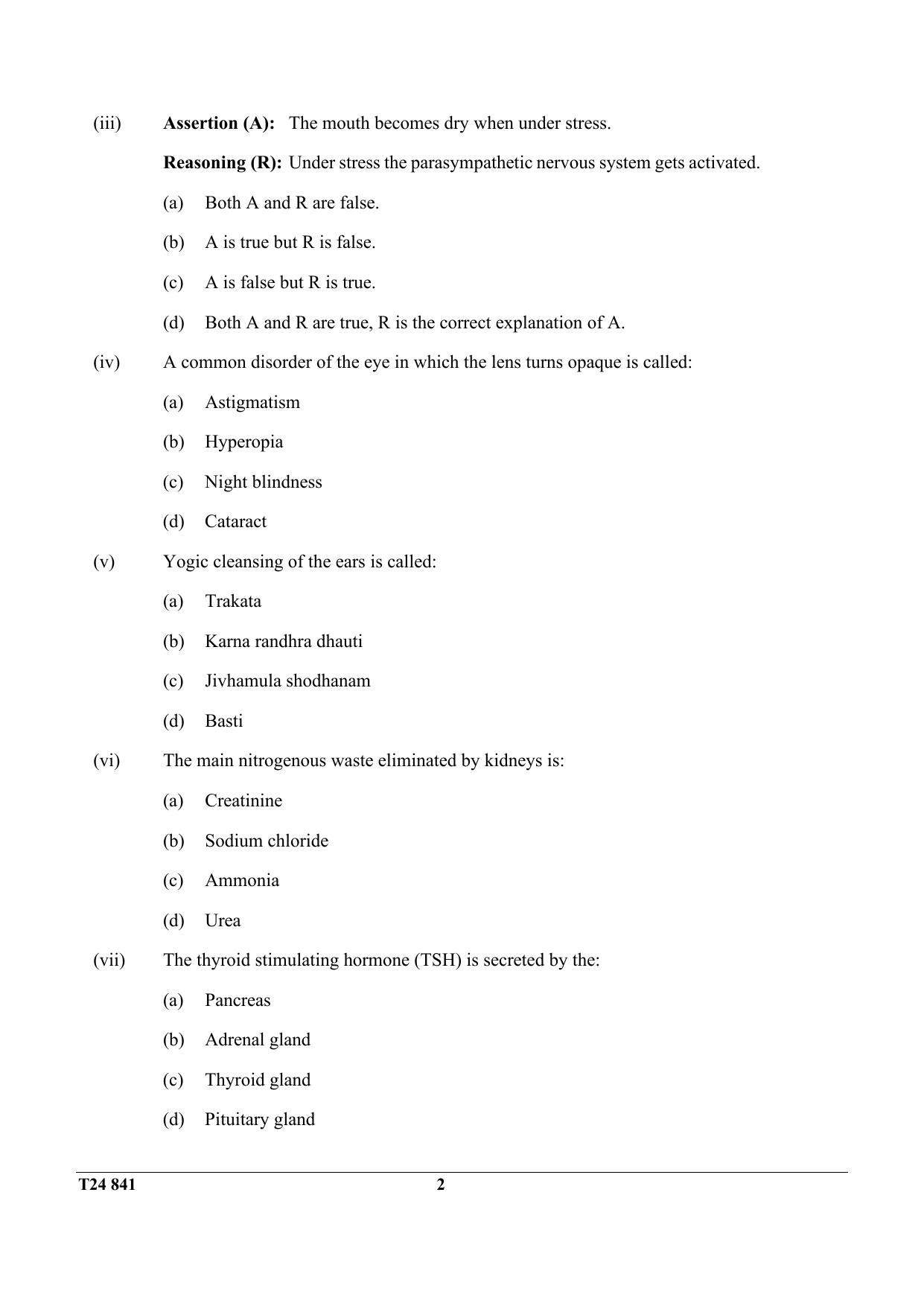 ICSE Class 10 YOGA 2024 Question Paper - Page 2