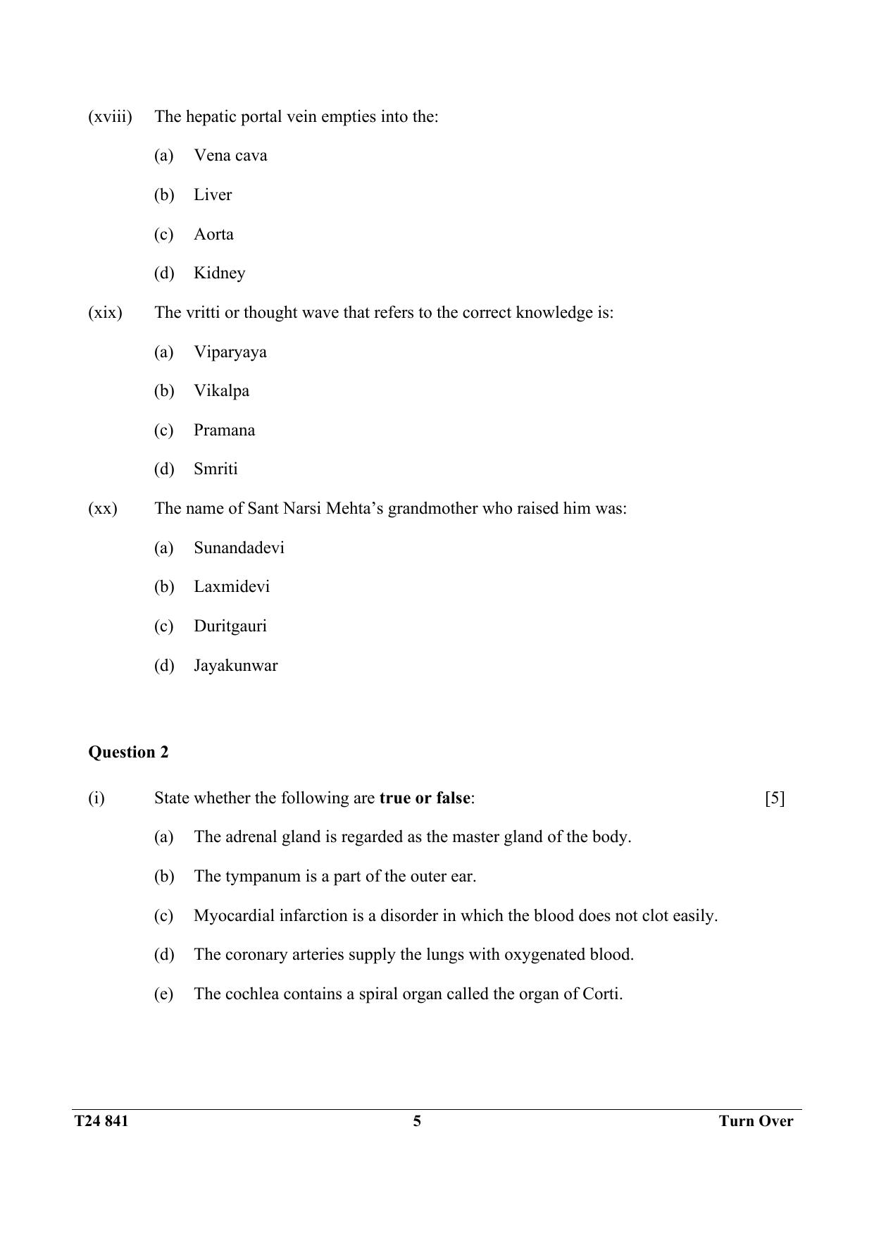 ICSE Class 10 YOGA 2024 Question Paper - Page 5