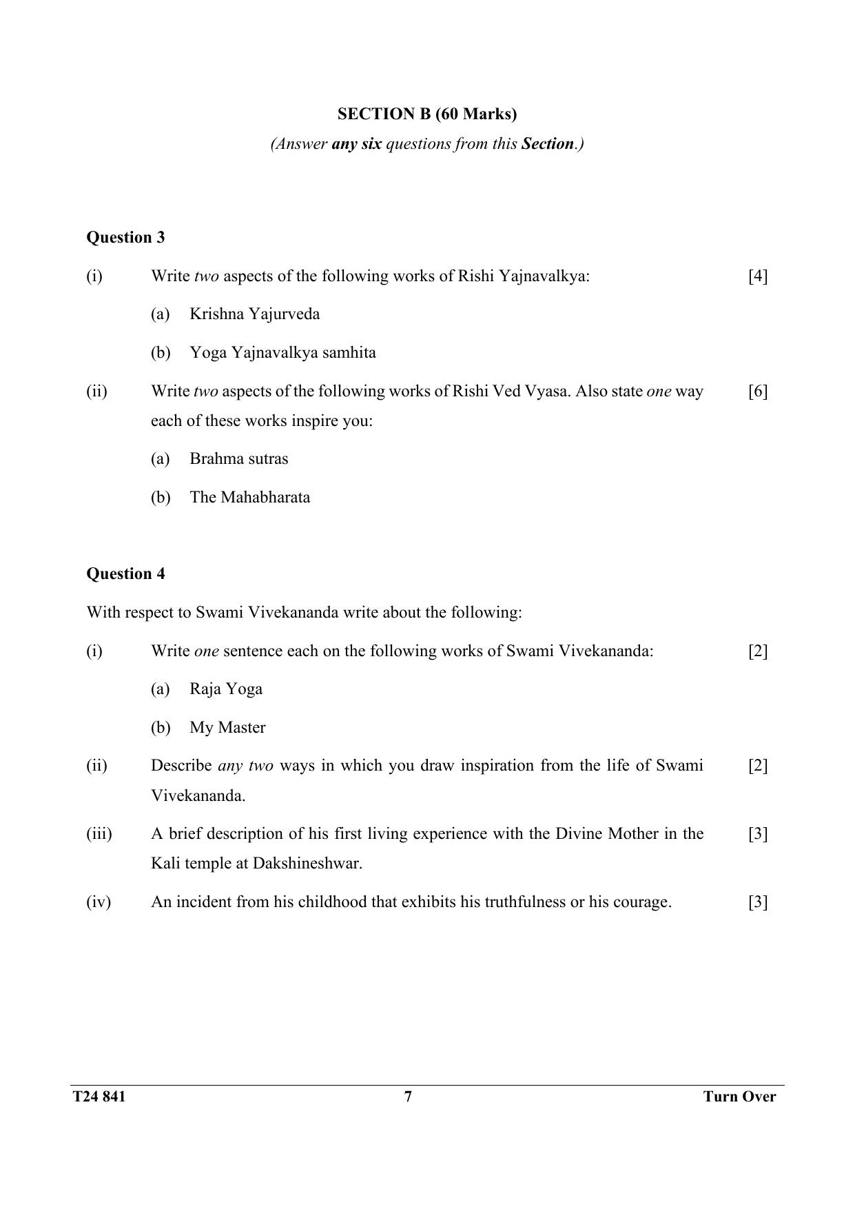 ICSE Class 10 YOGA 2024 Question Paper - Page 7