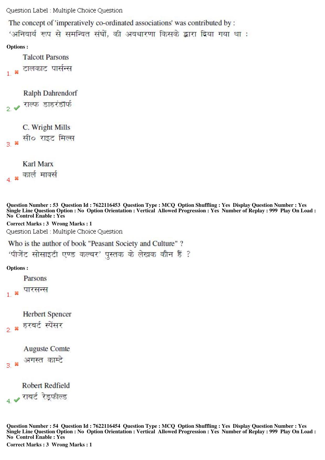 BHU RET Sociology 2019 Question Paper  - Page 28