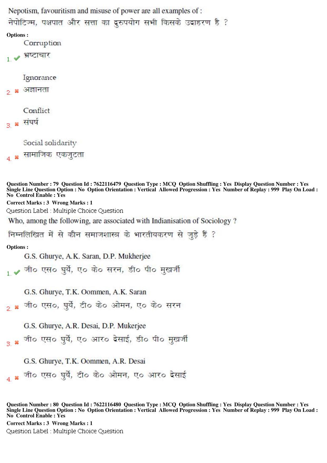 BHU RET Sociology 2019 Question Paper  - Page 41