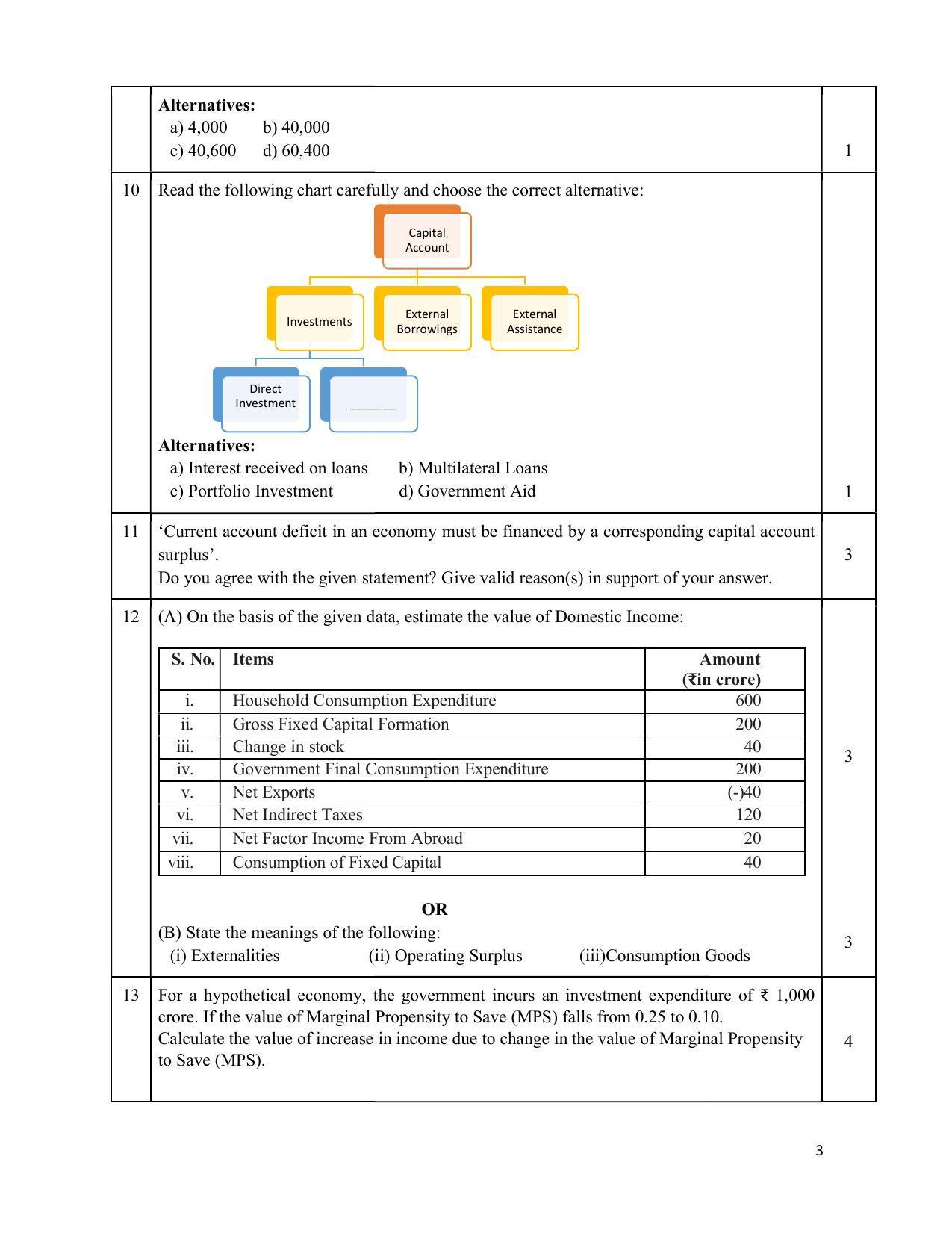 CBSE Class 12 Economics Sample Paper 2024 - Page 3