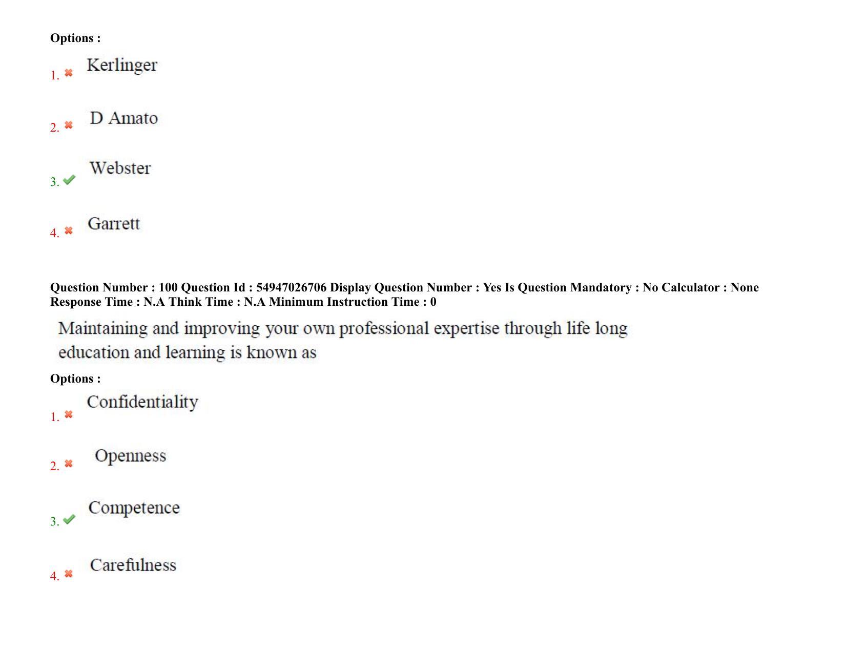 AP RCET 2022: psychology -  18-10-2022 (Tuesday) Session-II: Question Paper With keys - Page 77