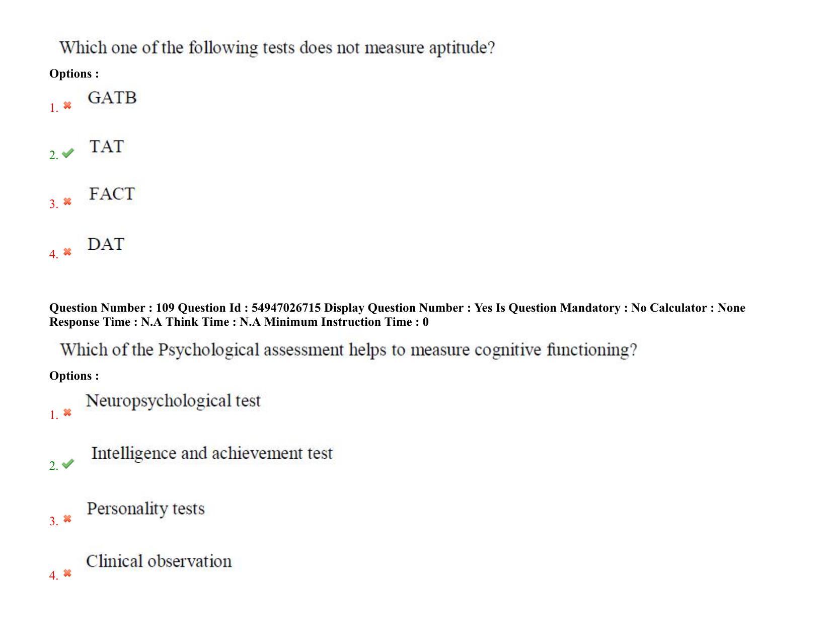 AP RCET 2022: psychology -  18-10-2022 (Tuesday) Session-II: Question Paper With keys - Page 82