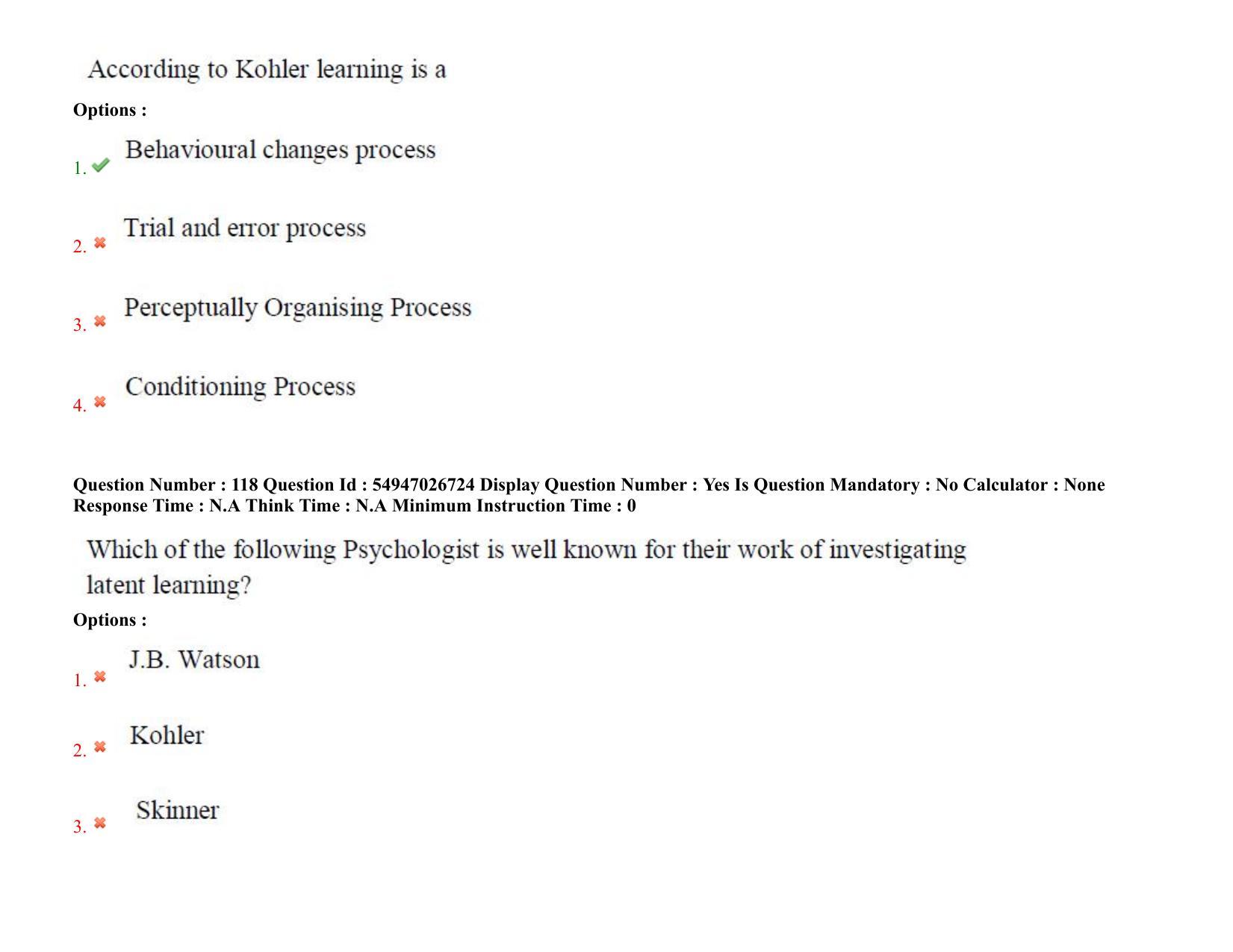 AP RCET 2022: psychology -  18-10-2022 (Tuesday) Session-II: Question Paper With keys - Page 87