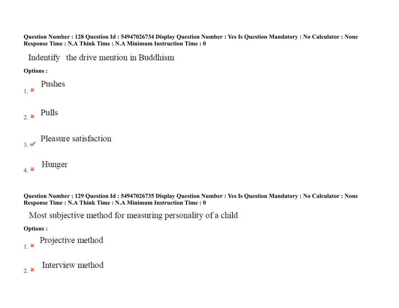 AP RCET 2022: psychology -  18-10-2022 (Tuesday) Session-II: Question Paper With keys - Page 93