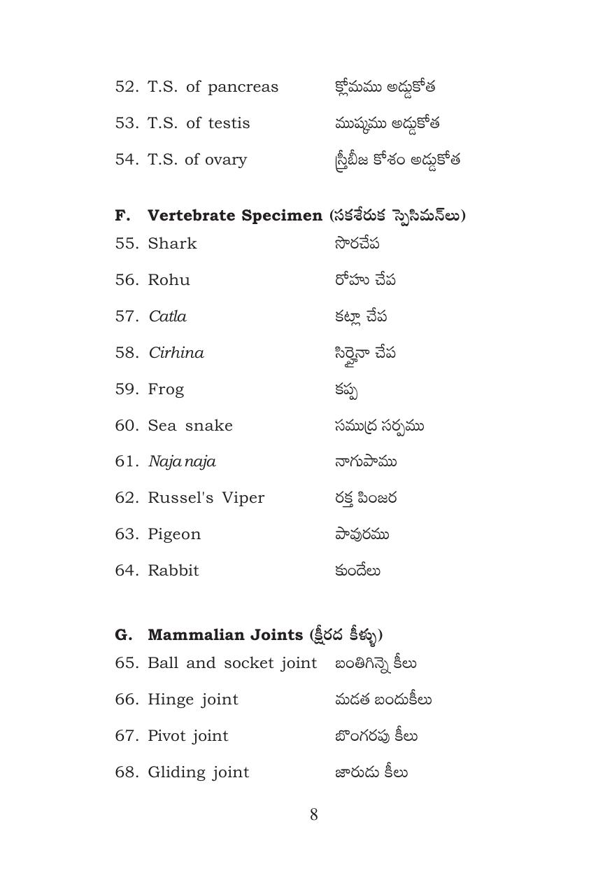 TS Intermediate Zoology Practicals Model Question Paper - Page 8
