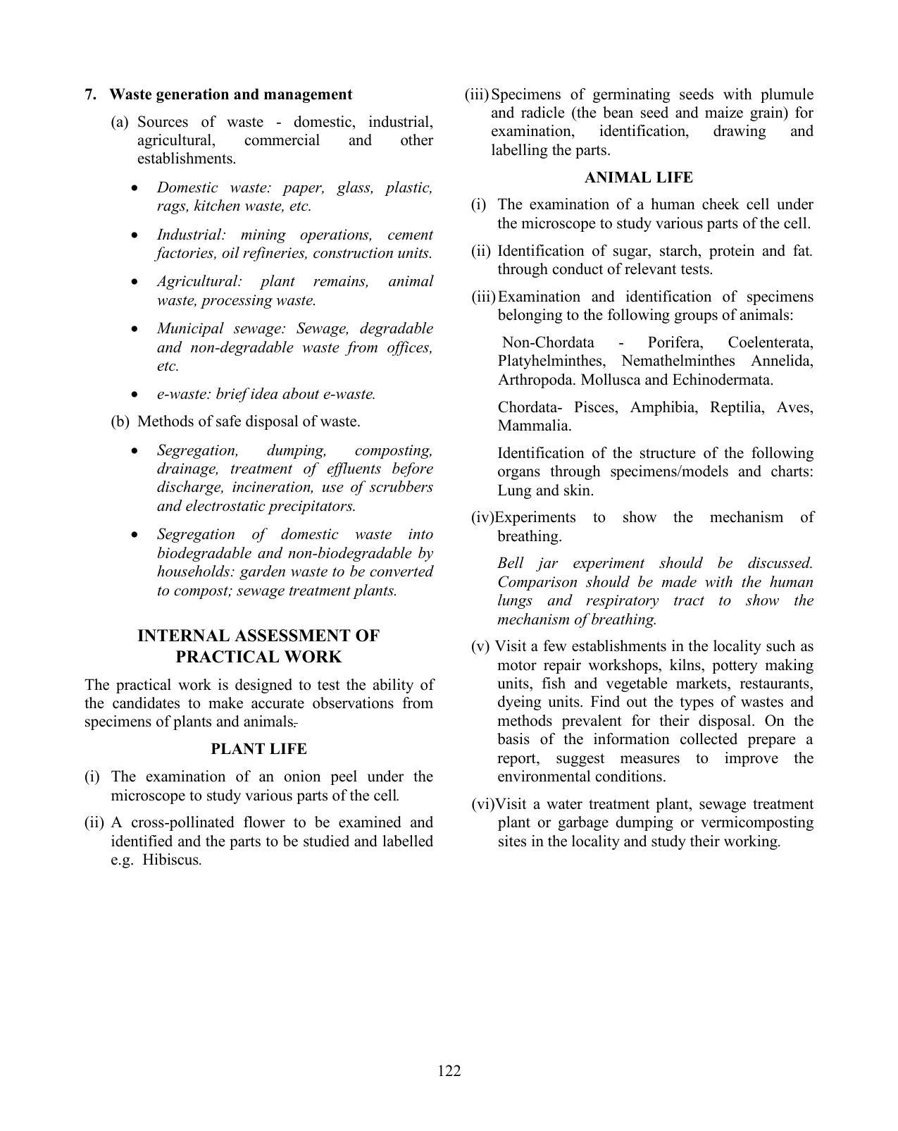 ICSE Biology Syllabus - Page 4