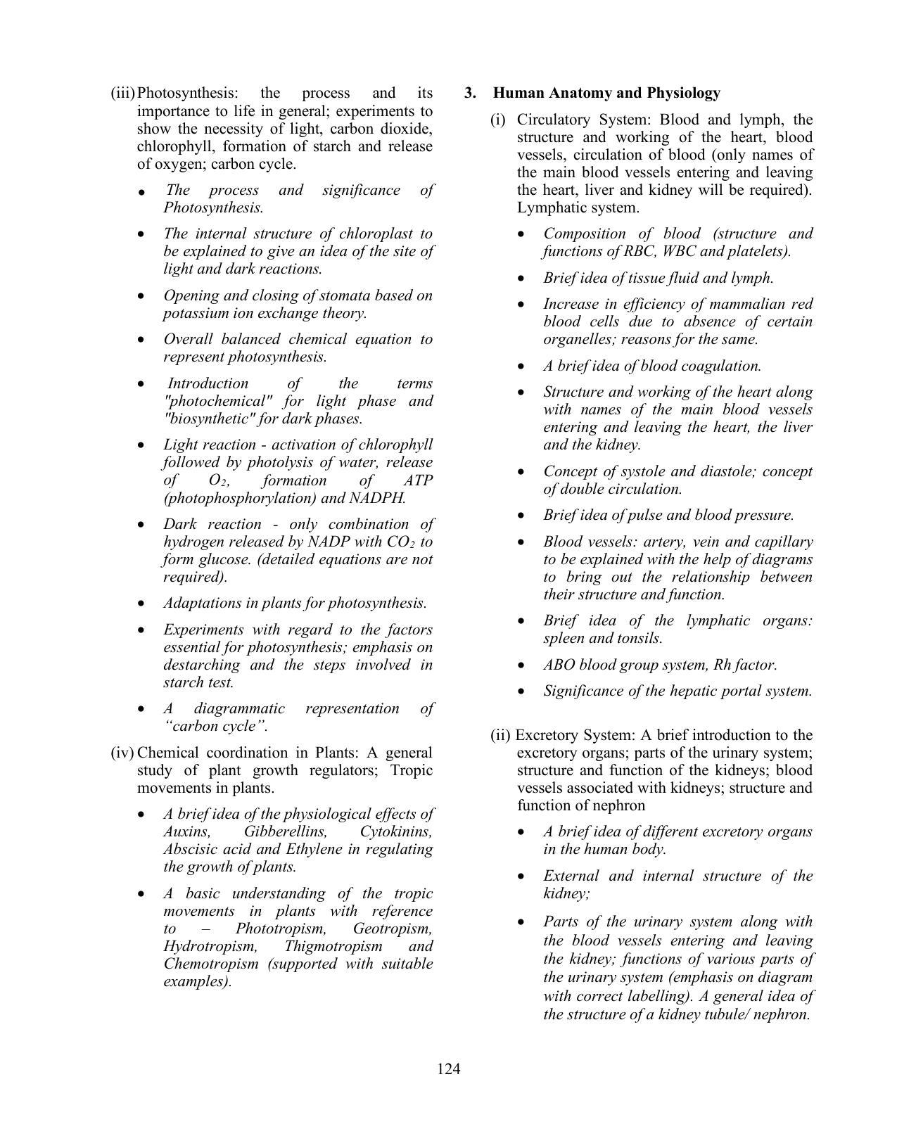 ICSE Biology Syllabus - Page 6
