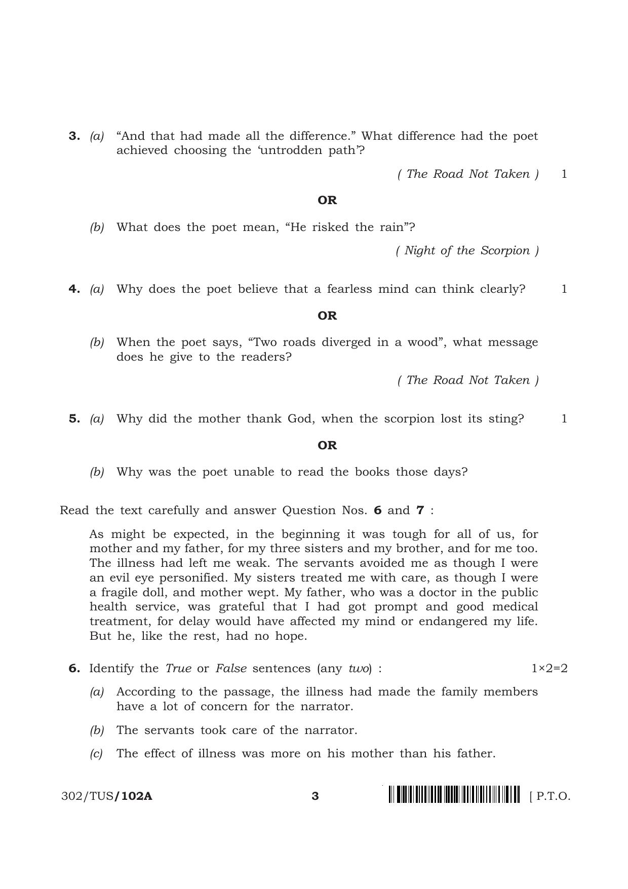 NIOS 2024 Class 12 English (302) Question Paper - Page 3