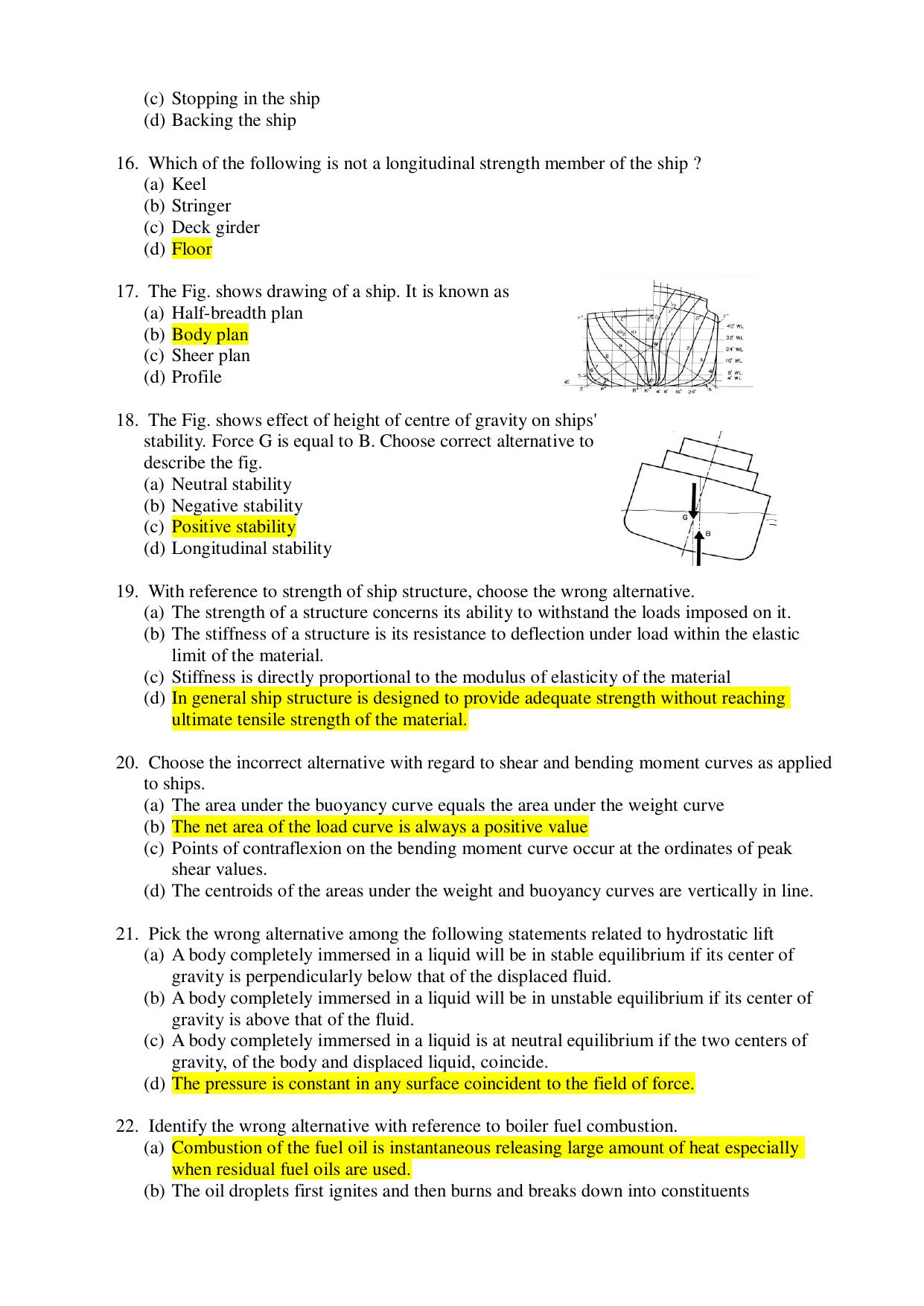 PG - Marine Engineering - IMU CET Model Question Papers - CET (Set-II) - Page 3