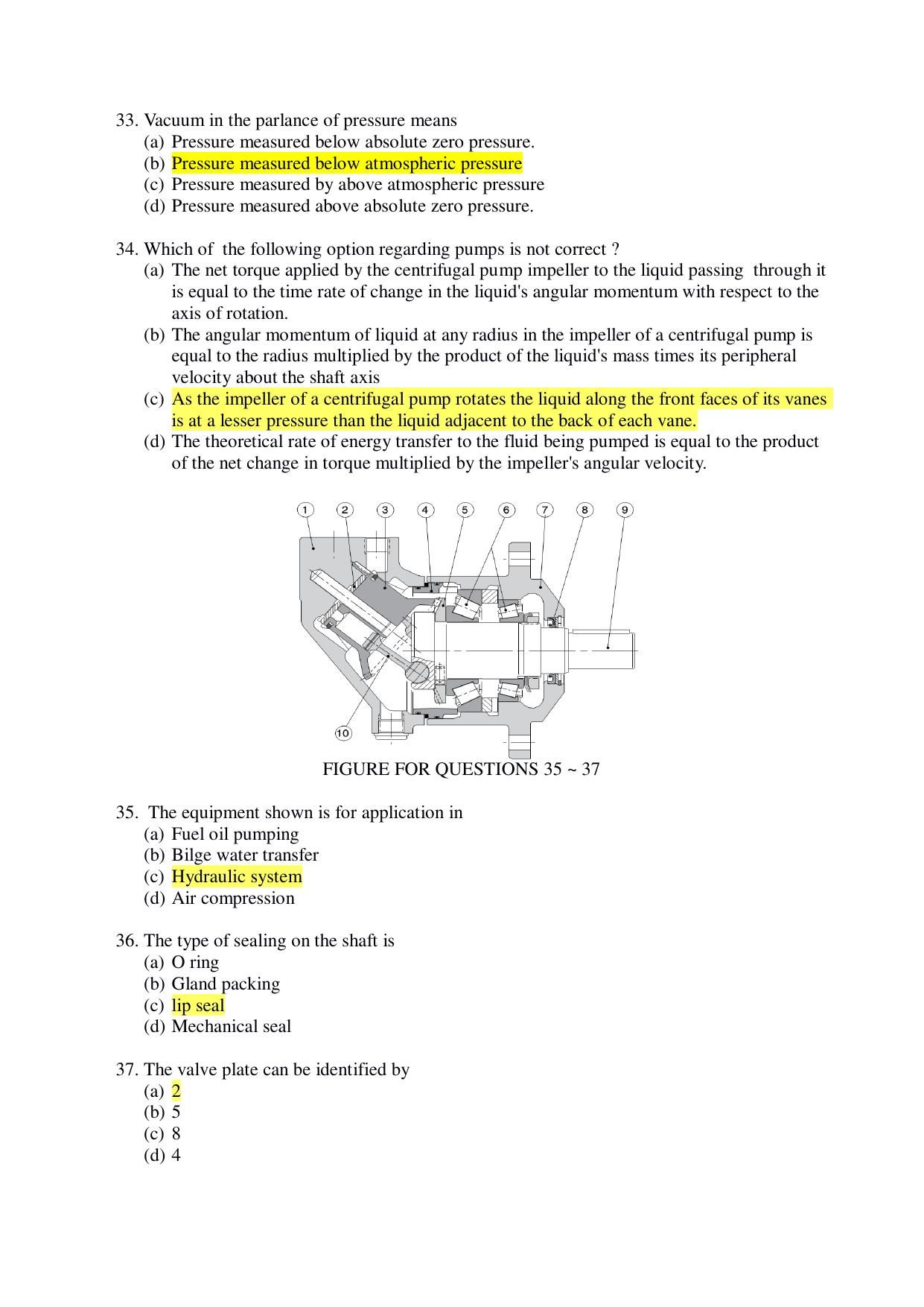 PG - Marine Engineering - IMU CET Model Question Papers - CET (Set-II) - Page 6