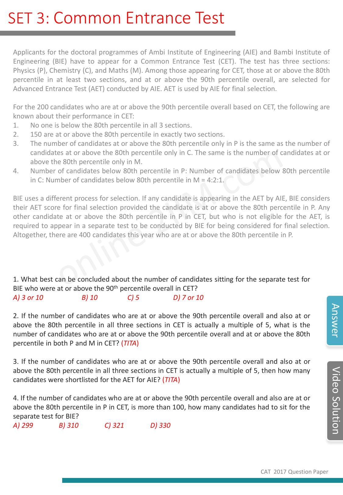 CAT 2017 CAT DILR Slot 1 Question Paper - Page 4