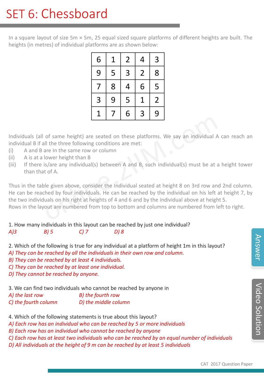 CAT 2017 CAT DILR Slot 1 Question Paper - Page 7