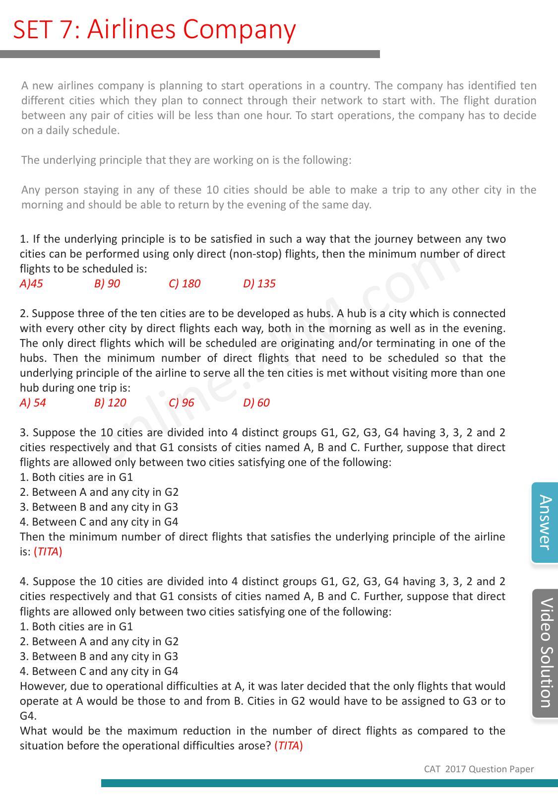 CAT 2017 CAT DILR Slot 1 Question Paper - Page 8