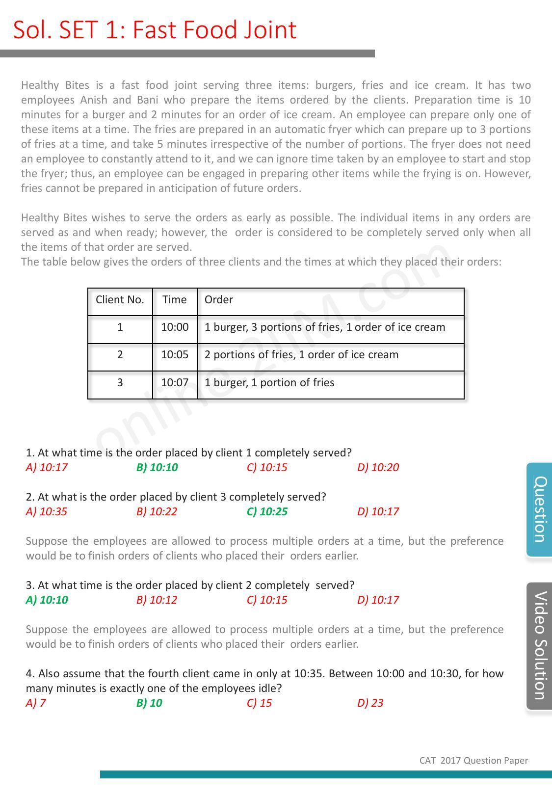 CAT 2017 CAT DILR Slot 1 Question Paper - Page 10