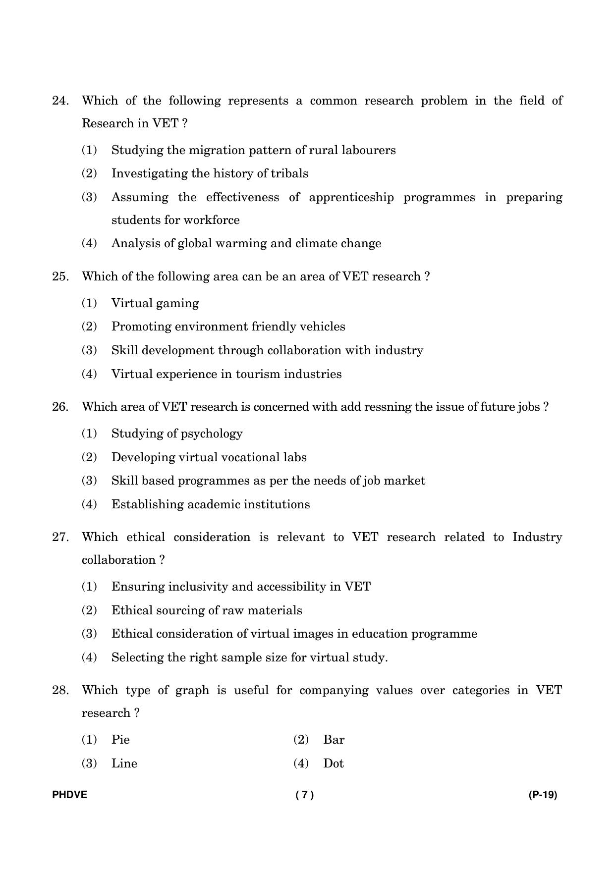 IGNOU PhD Entrance Test Ph. D. (Vocational Education) Entrance Test, July, 2023 Question Paper - Page 8