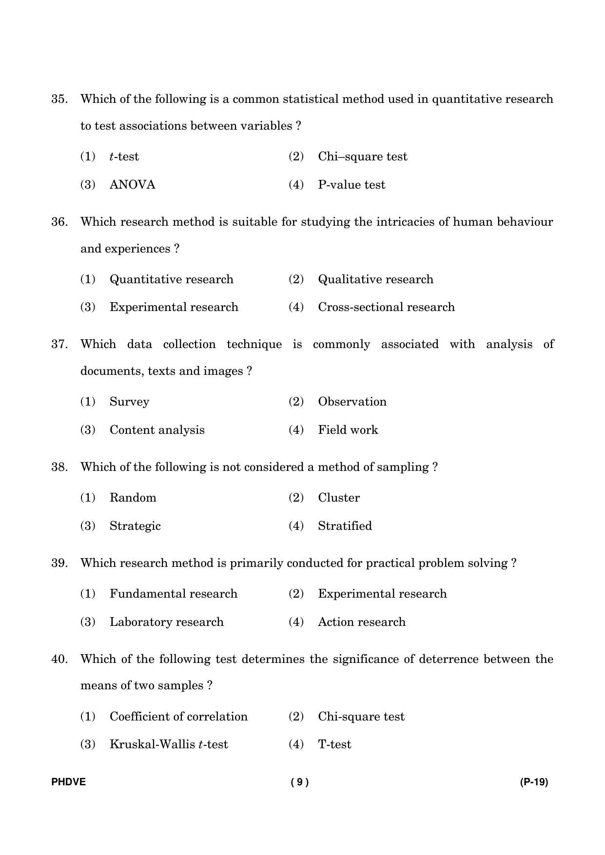 IGNOU PhD Entrance Test Ph. D. (Vocational Education) Entrance Test, July, 2023 Question Paper - Page 10