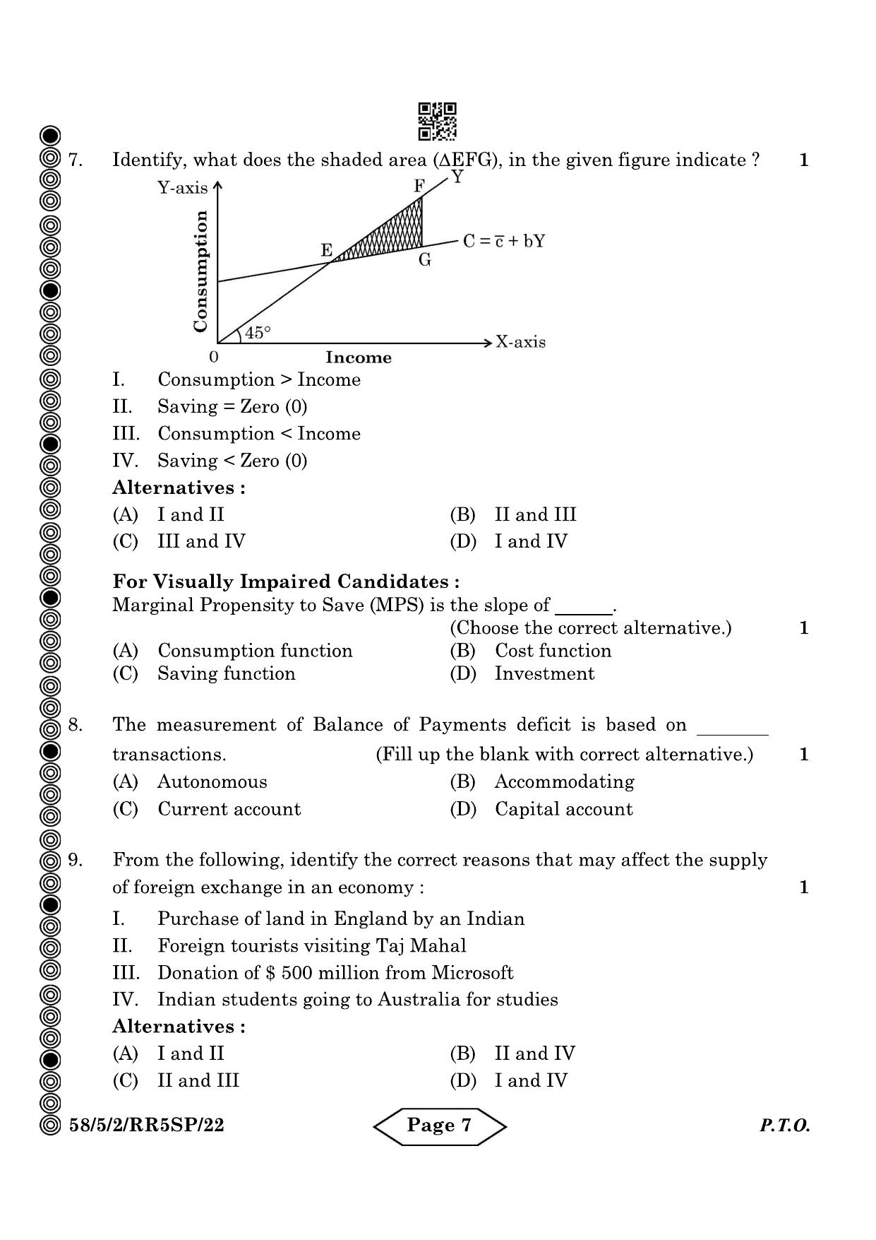 CBSE Class 12 58-5-2 Economics 2024 Question Paper - Page 7