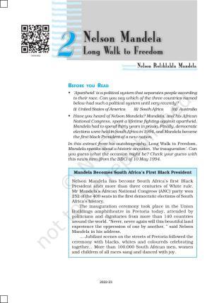 NCERT Book for Class 10 English (First Flight) Chapter 2 Nelson Mandela: Long Walk to Freedom