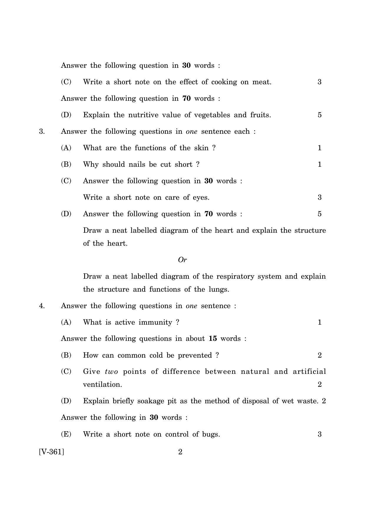Goa Board Class 12 Fundamentals of Nursing - II  2019 (March 2019) Question Paper - Page 2