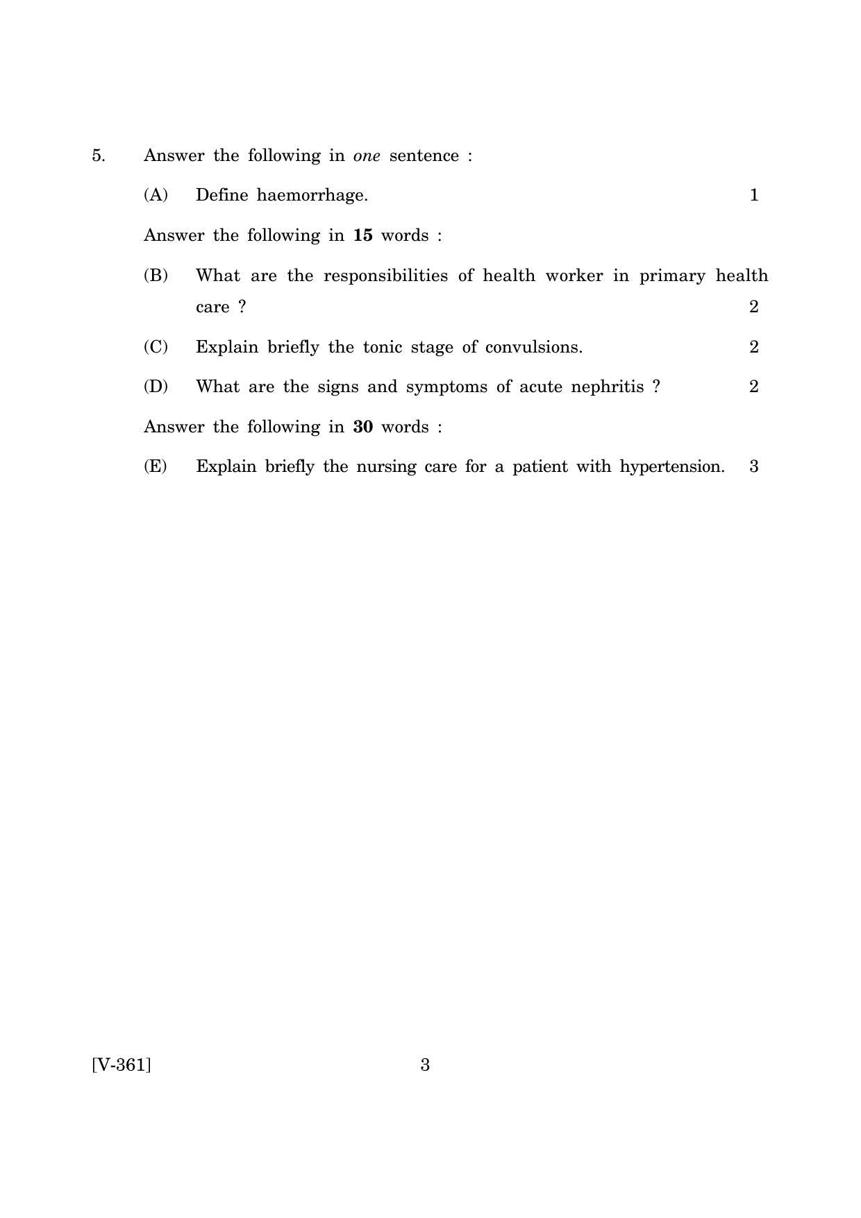 Goa Board Class 12 Fundamentals of Nursing - II  2019 (March 2019) Question Paper - Page 3