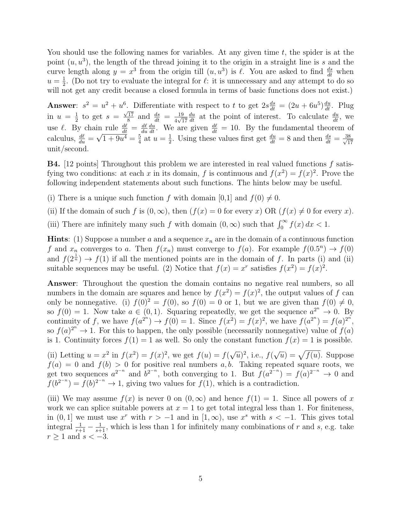 CMI Entrance Exam 2020 Solutions B.Sc (Hons.) Mathematics and Computer Science - Page 5