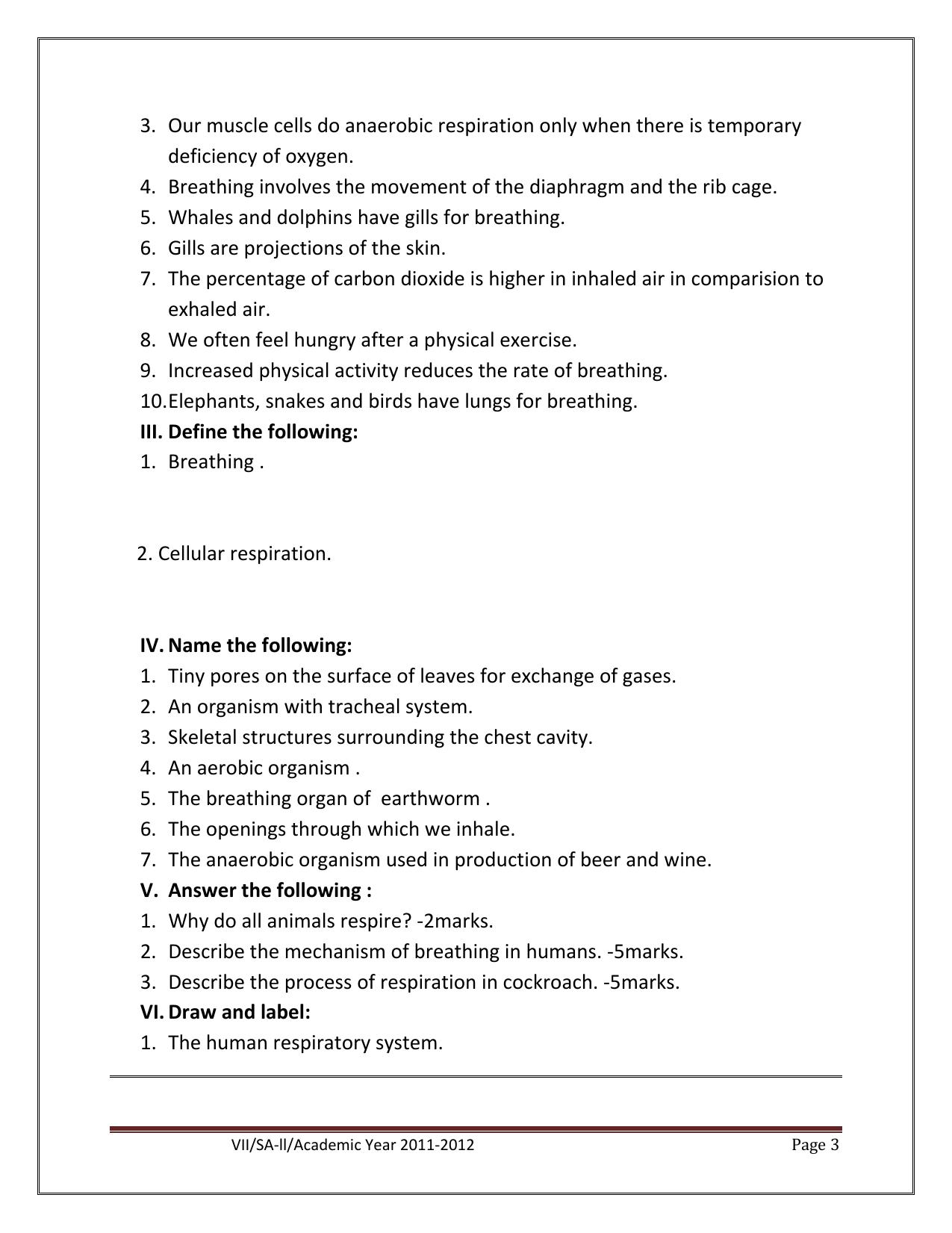 CBSE Worksheets for Class 7 Science Assignment 3 - Page 3