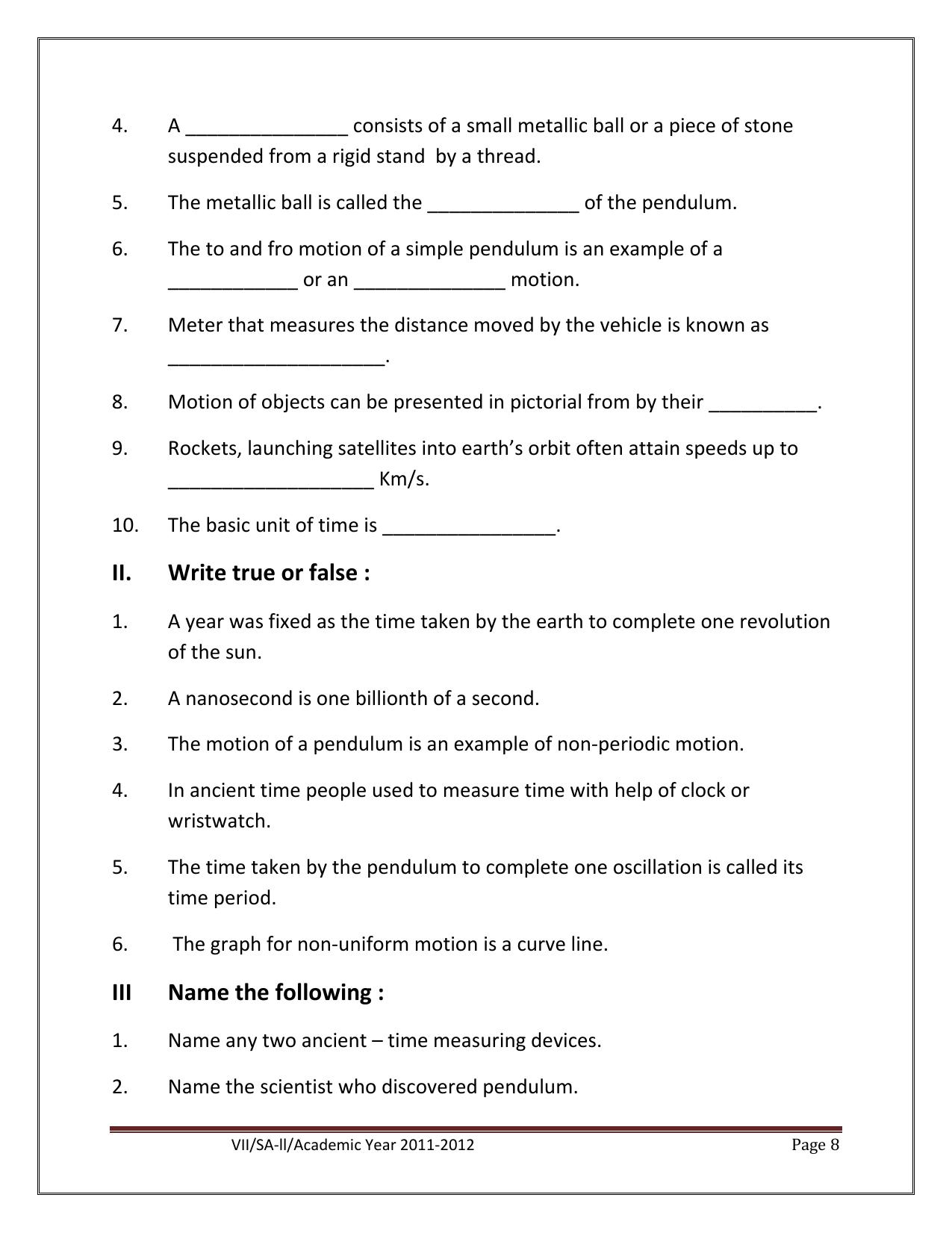 CBSE Worksheets for Class 7 Science Assignment 3 - Page 8