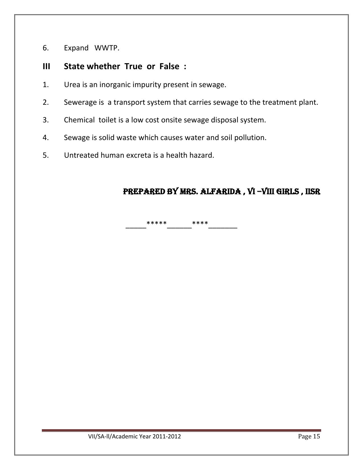 CBSE Worksheets for Class 7 Science Assignment 3 - Page 15