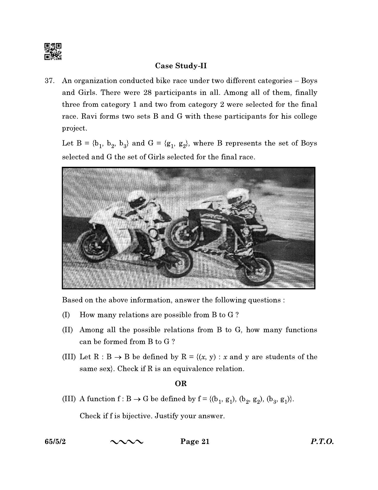 CBSE Class 12 65-5-2 MATHEMATICS 2023 Question Paper - Page 21
