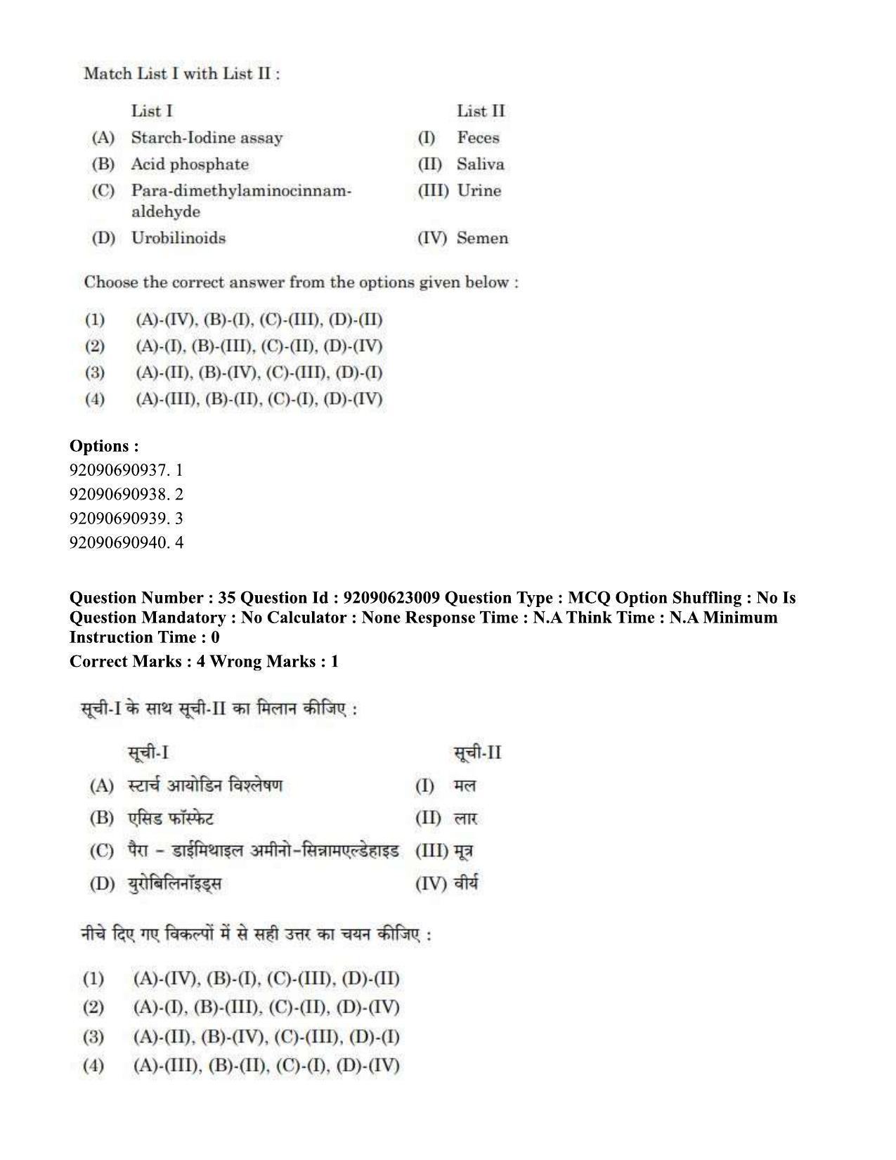 CUET PG 2023: SCQP13 – Forensic Science Eng - Shift 2 (24-06-2023) Question Paper - Page 35