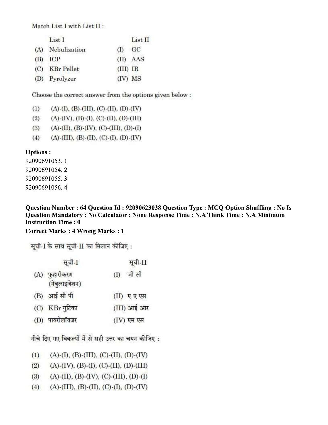 CUET PG 2023: SCQP13 – Forensic Science Eng - Shift 2 (24-06-2023) Question Paper - Page 68