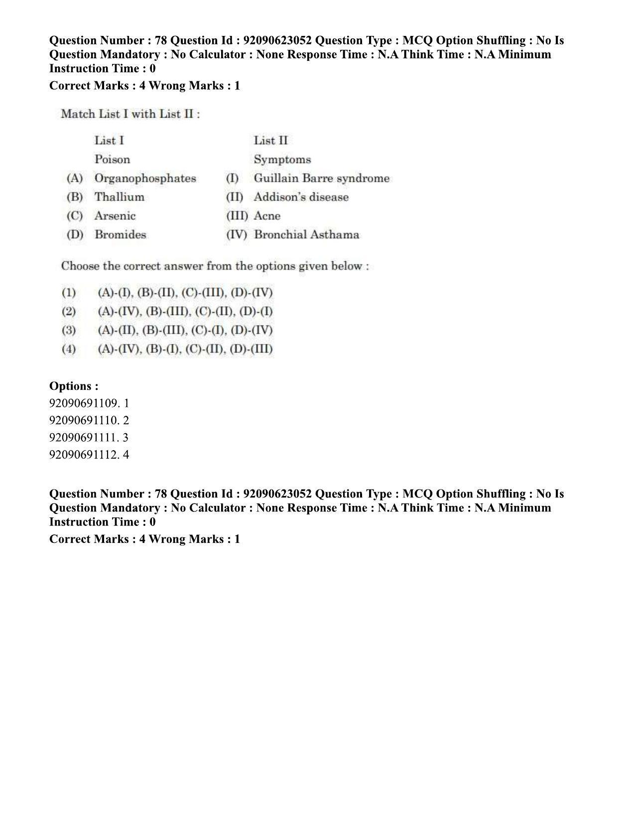 CUET PG 2023: SCQP13 – Forensic Science Eng - Shift 2 (24-06-2023) Question Paper - Page 81