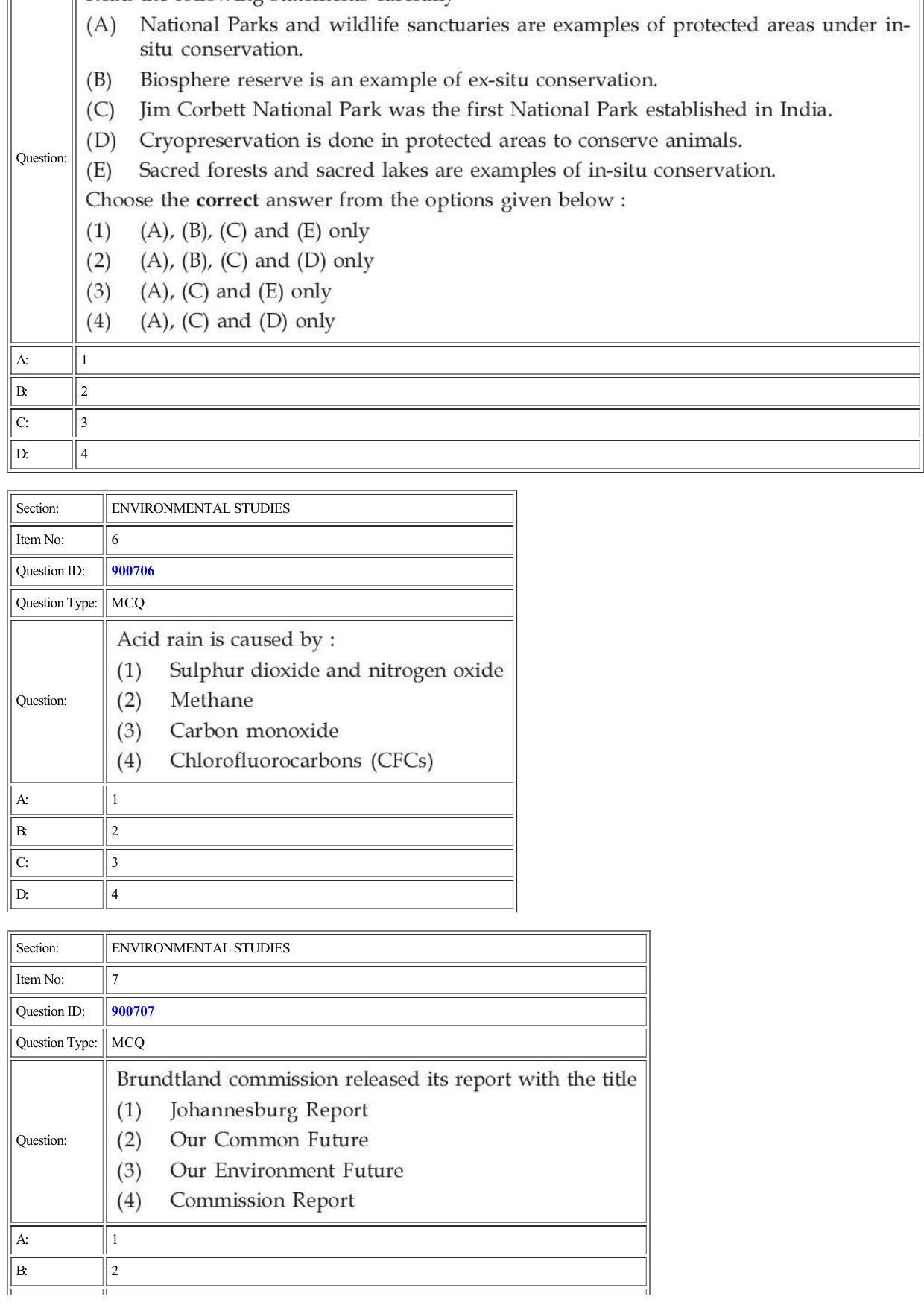 CUET 2022 Question Paper of Environmental Studies - Page 3