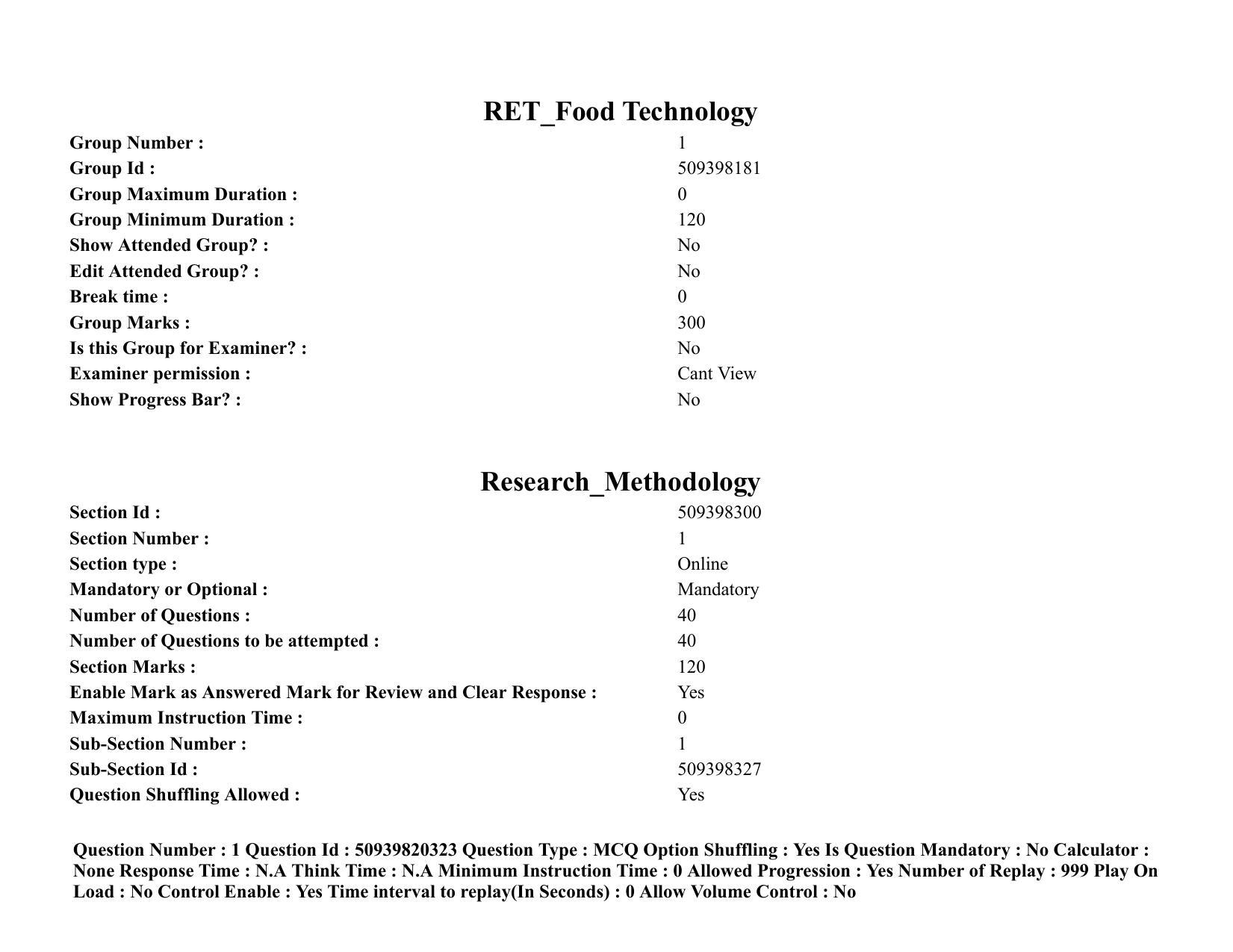 BHU RET Food Technology 2021 Question Paper - Page 2