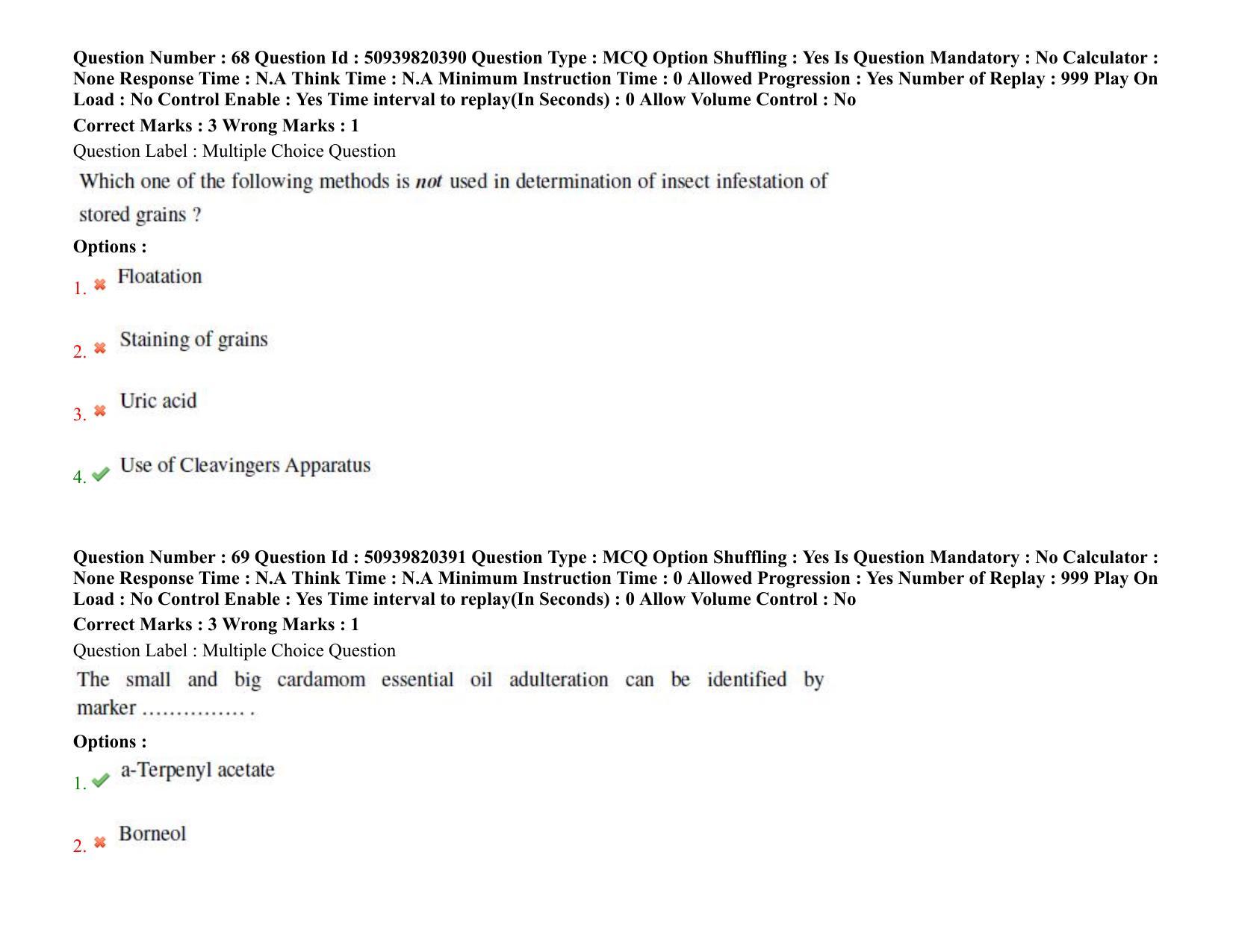 BHU RET Food Technology 2021 Question Paper - Page 51