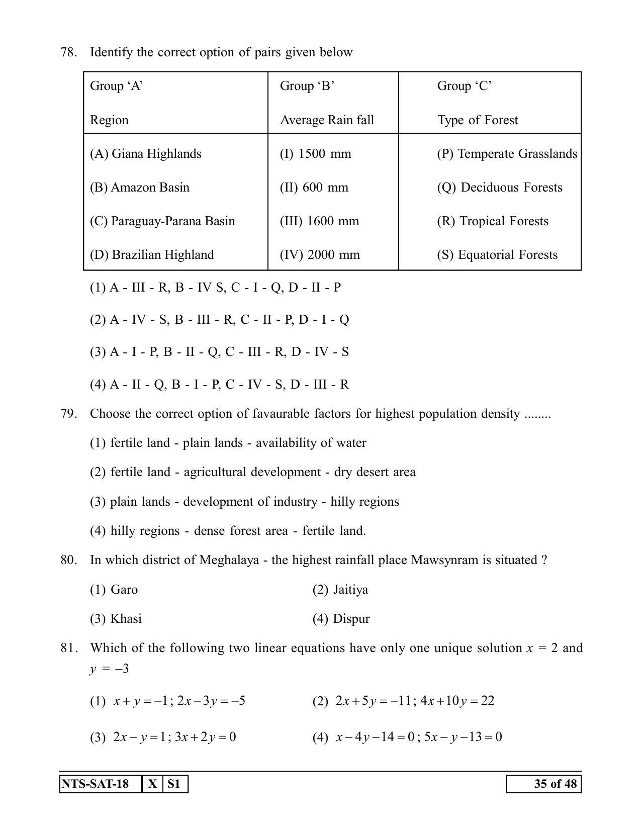 Maharashtra NTSE 2019 SAT (Marathi) Question Paper - Page 35