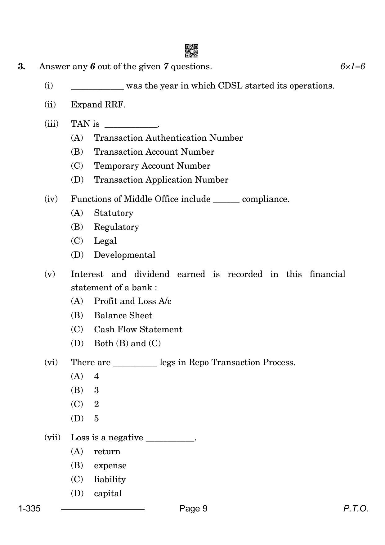 CBSE Class 12 Banking 2024 Question Paper - Page 9