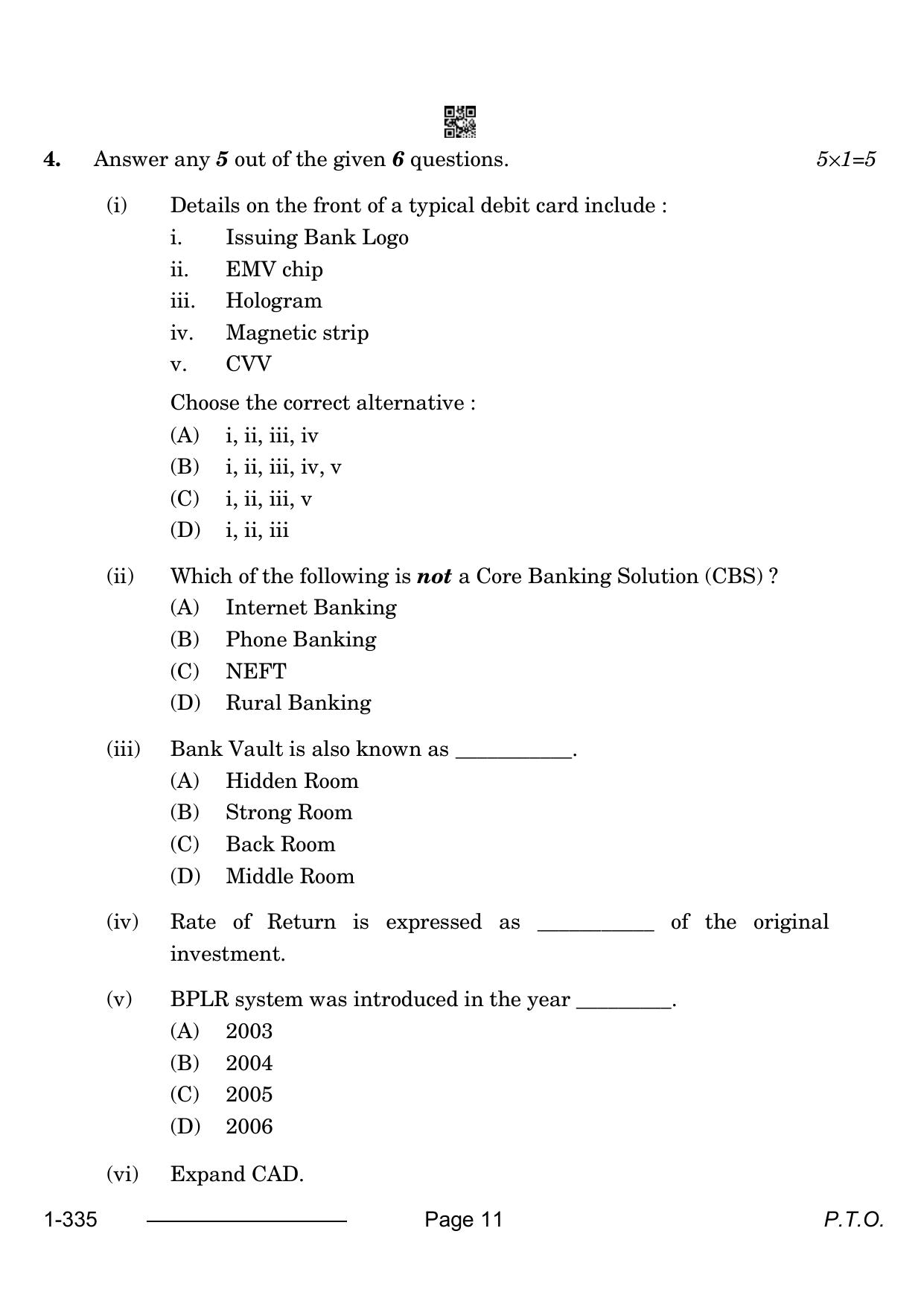 CBSE Class 12 Banking 2024 Question Paper - Page 11
