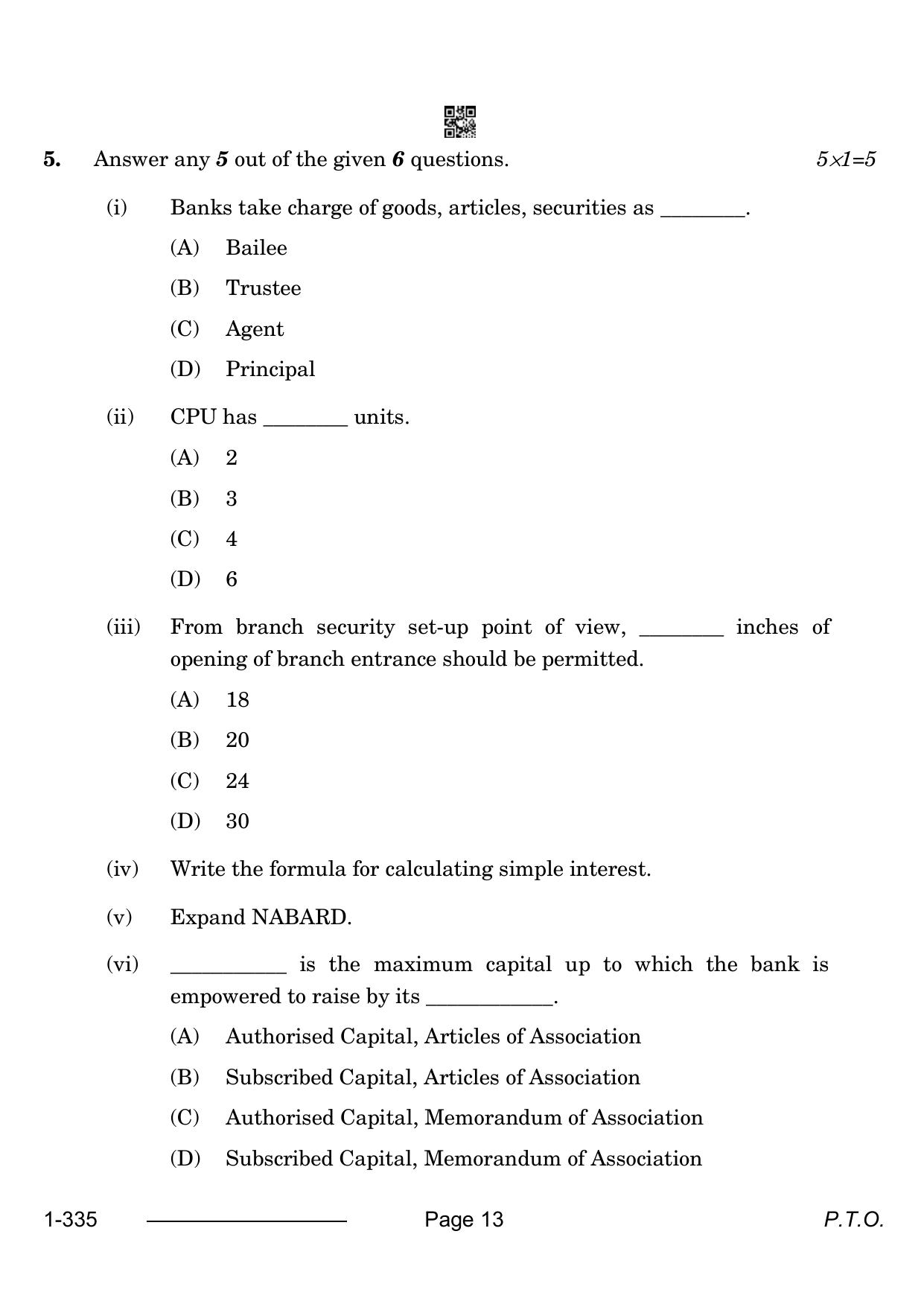 CBSE Class 12 Banking 2024 Question Paper - Page 13