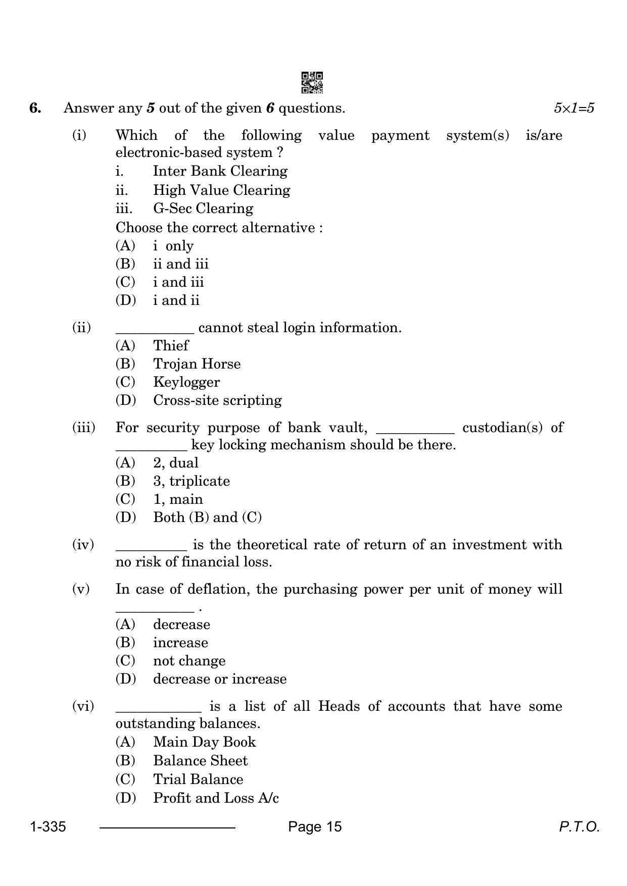 CBSE Class 12 Banking 2024 Question Paper - Page 15