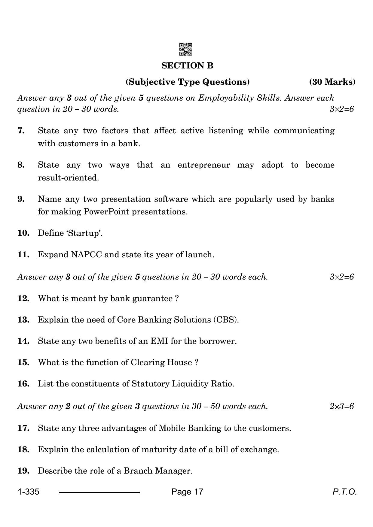 CBSE Class 12 Banking 2024 Question Paper - Page 17