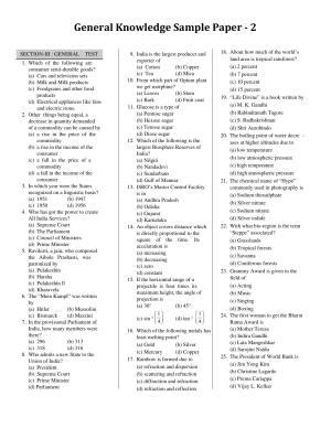 CUET General Knowledge Sample Paper 2