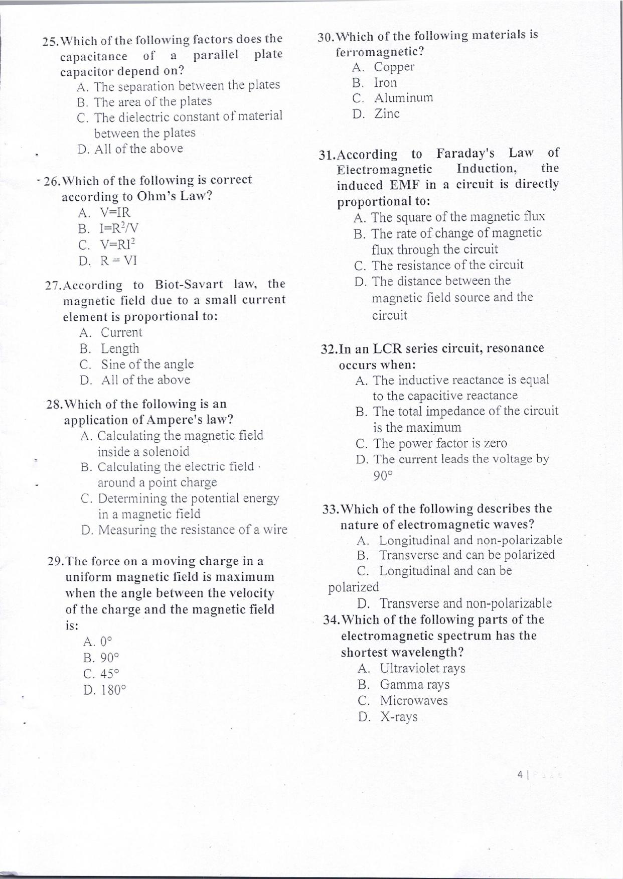 KUET 2024 Integrated Masters in Electronics Question Paper - Page 5